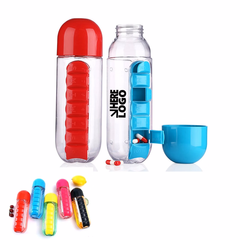 20oz Pill Box Organizer With Water Bottle