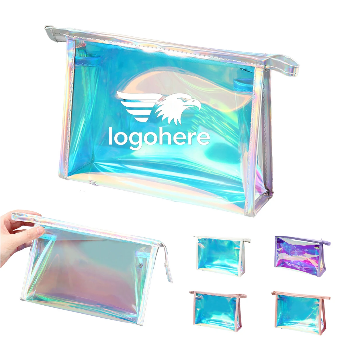 Waterproof PVC Makeup Bag with Laser Zipper 1