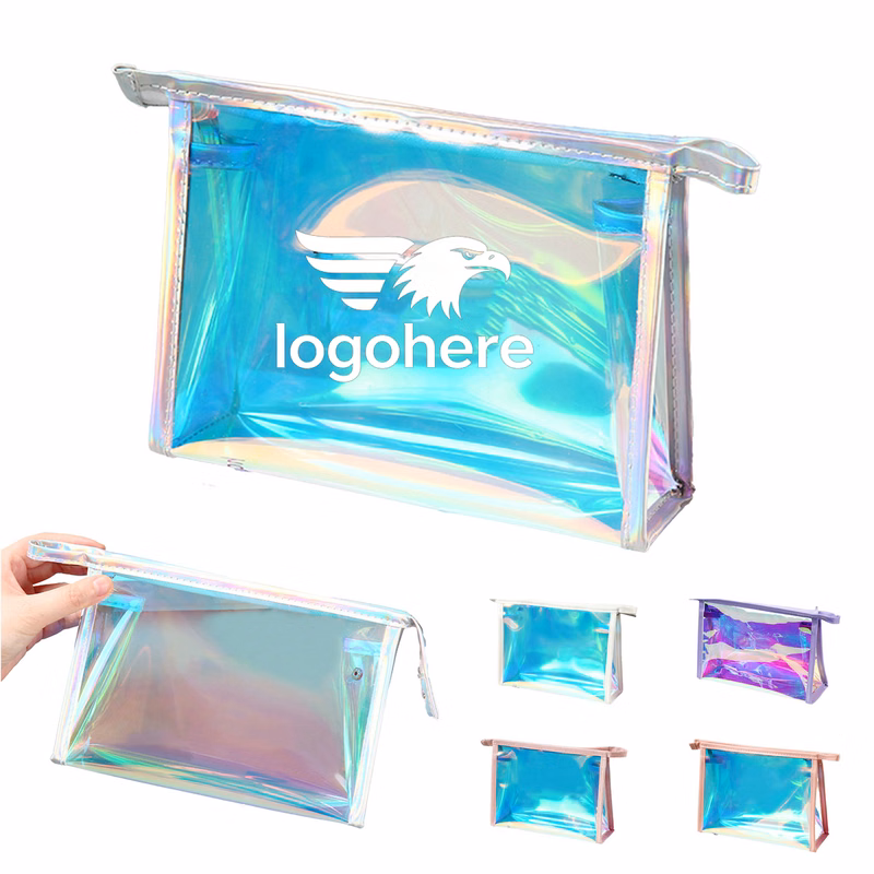 Waterproof PVC Makeup Bag with Laser Zipper