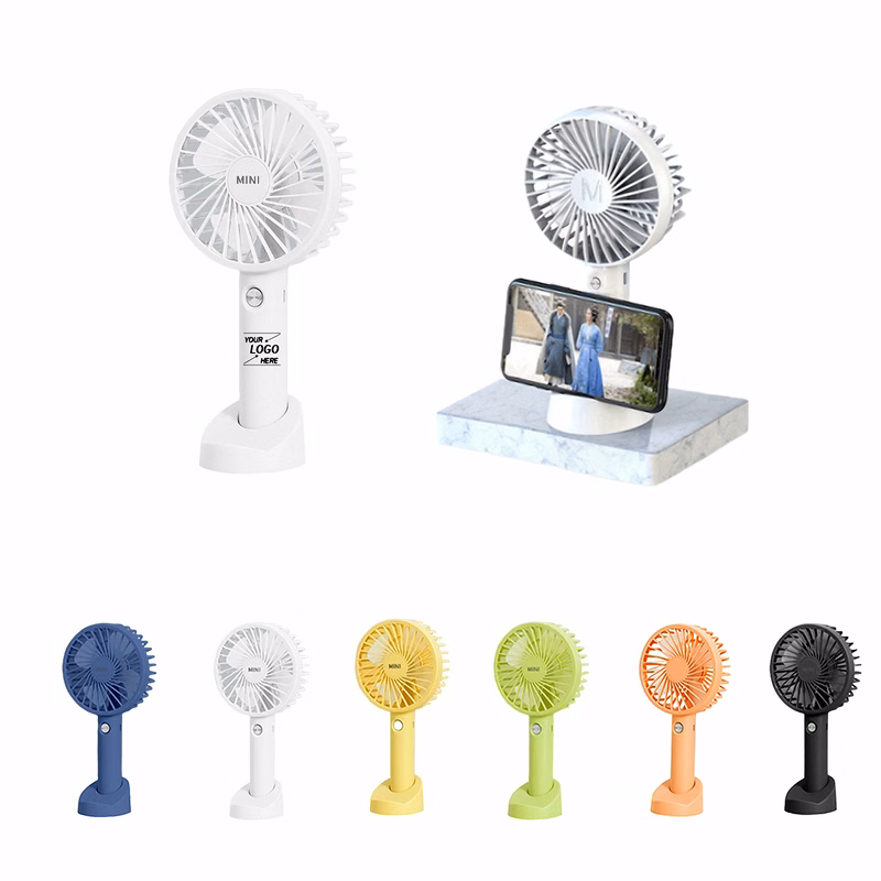 Portable Rechargeable Handheld Fan with Phone Holder