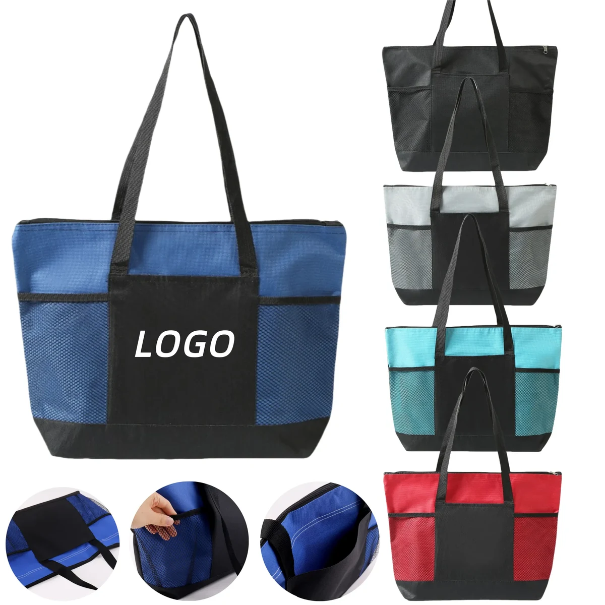 Large Capacity Oxford Cloth Tote Bag, custom tote bag with logo imprint 1