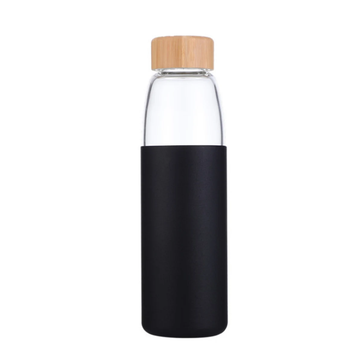 Glass Water Bottle with Bamboo Lid & Silicone Sleeve 1