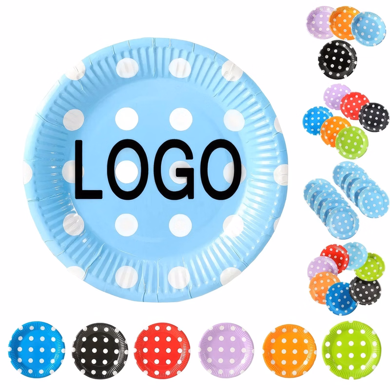 7" Disposable Party Picnic Salad Dessert Paper Plate