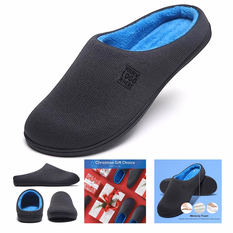  Men's cozy memory foam house slippers. Durable tread provides anti-skid traction and indoor and ou