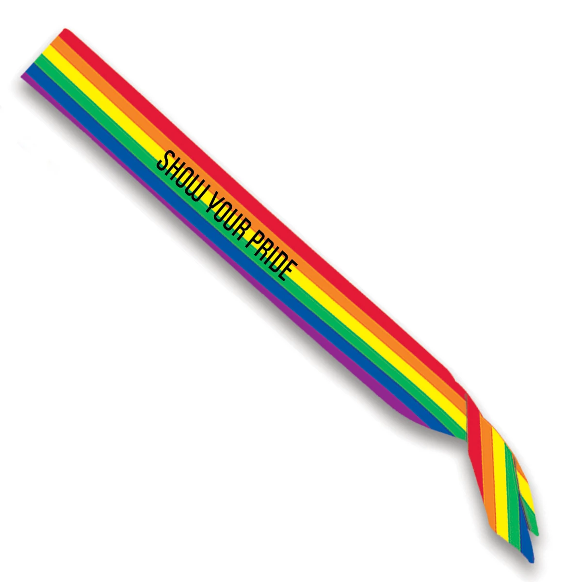 Rainbow Fabric Satin Sash w/ Custom Screen Printed Imprint 1