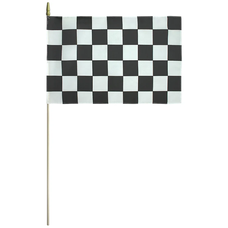 12" x 18" Polyester Checkered Stick Flag 1