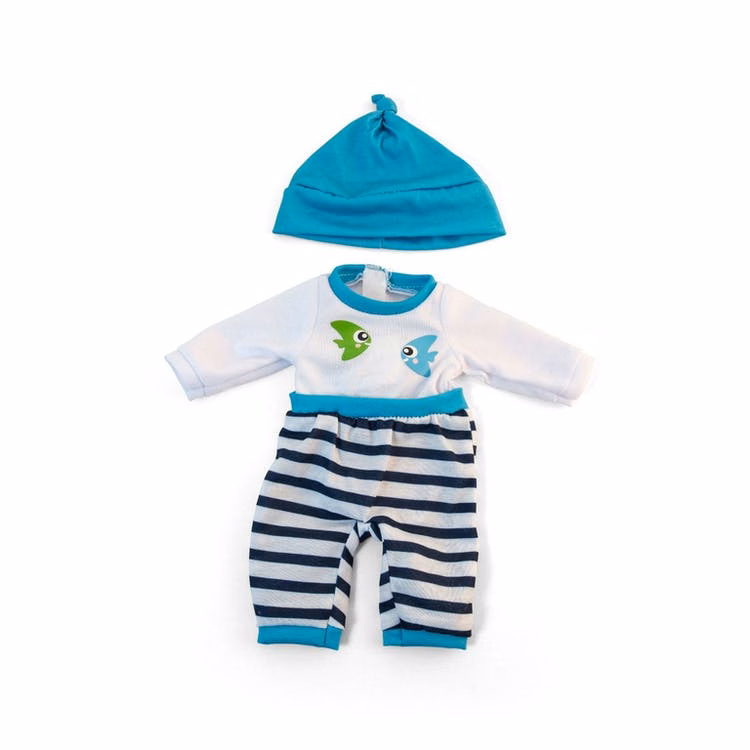 Baby Doll Pajama Sets - Blue/White 12.6"