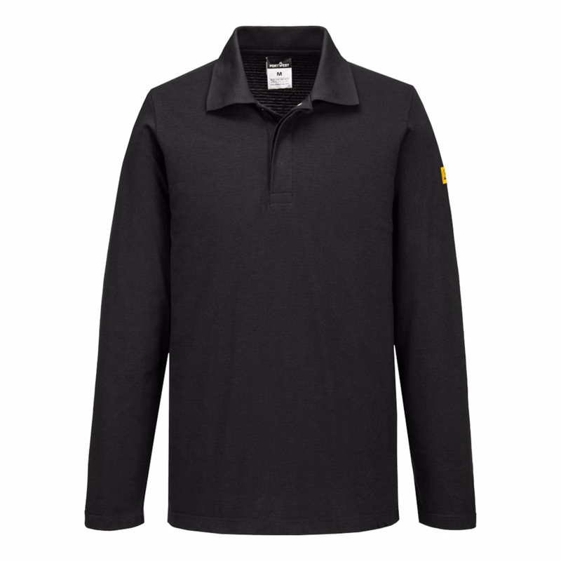 PORTWEST® Lightweight Carbon Fibre Knitted Antistatic ESD Polo Shirt L/S