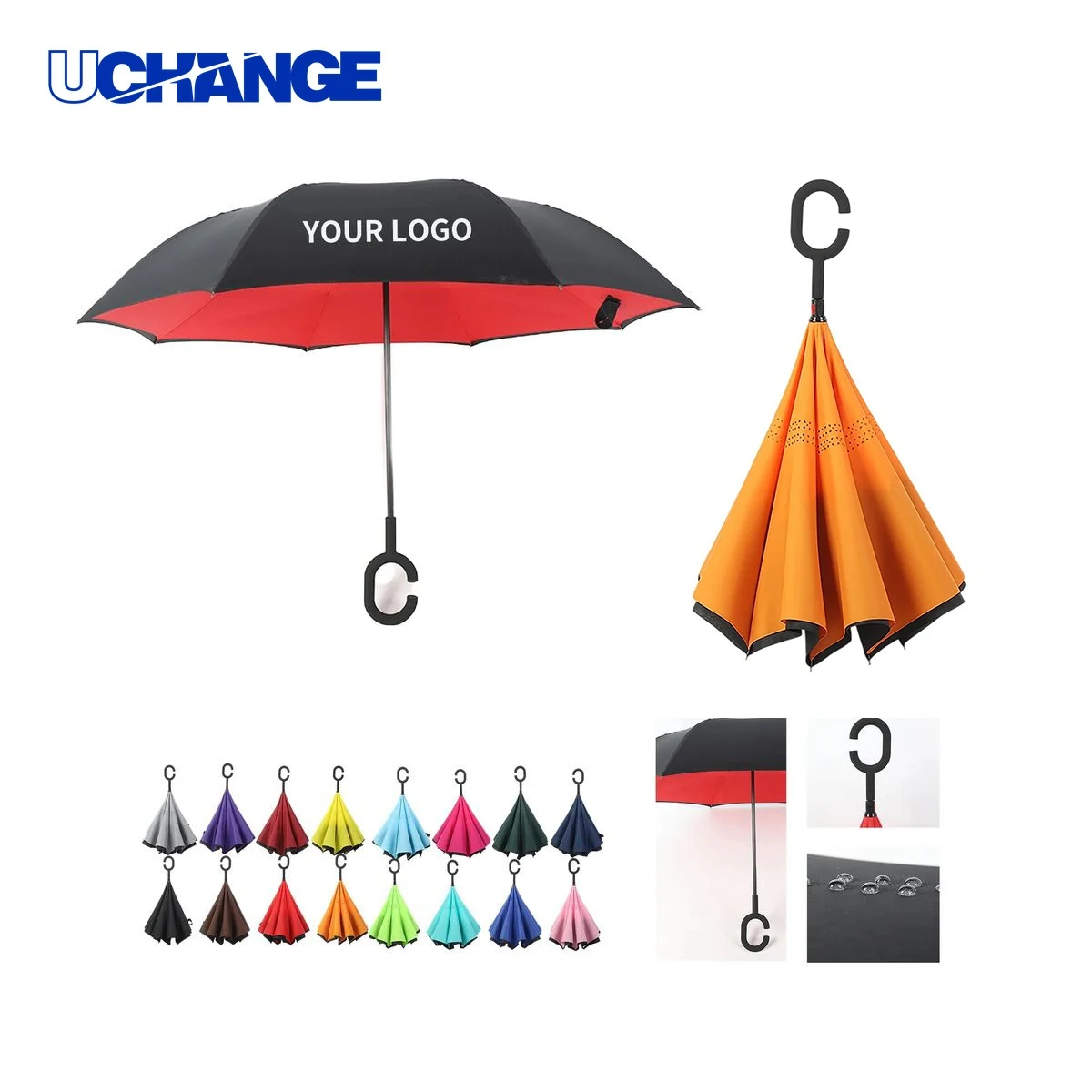 Pongee Inversion Umbrella Double Canopy 1