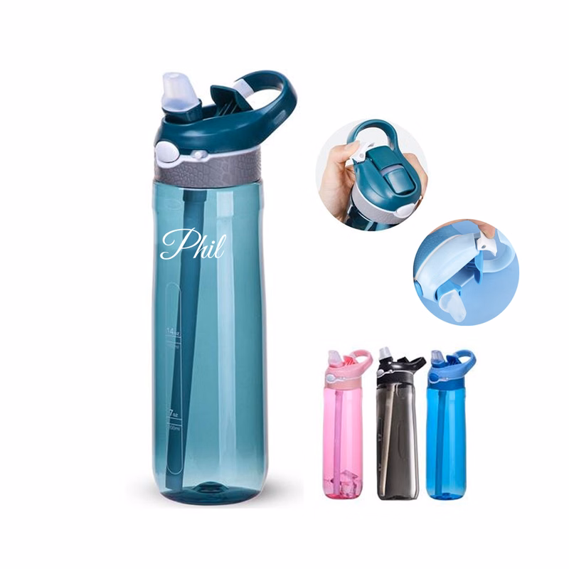 26 Oz. Bottle w/Flip Up Spout & Straw