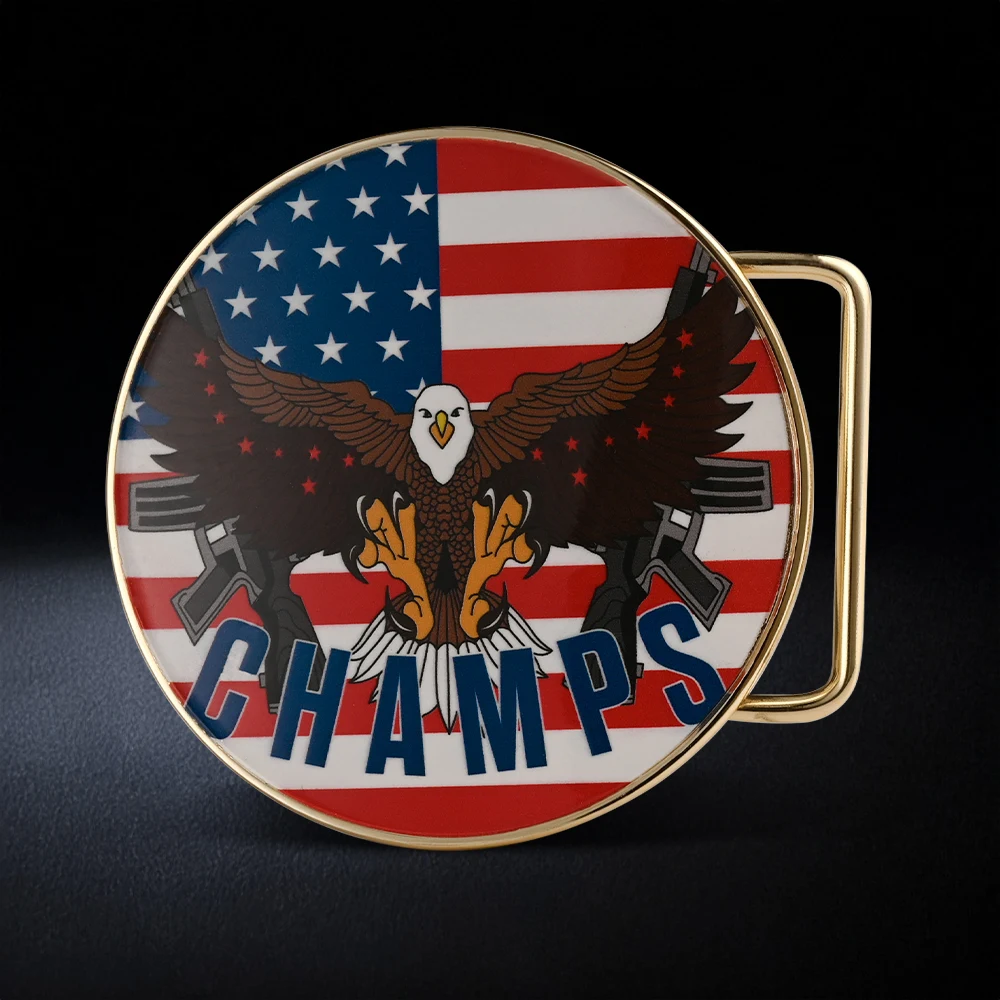 Custom Circular UV Printed Belt Buckles 3" 1