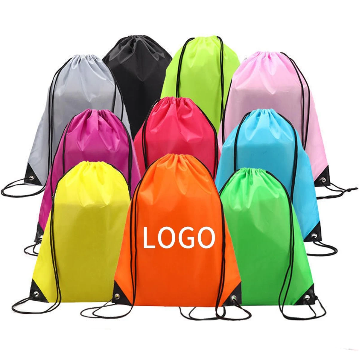 Polyester Drawstring Backpack with Cinch Closure 1