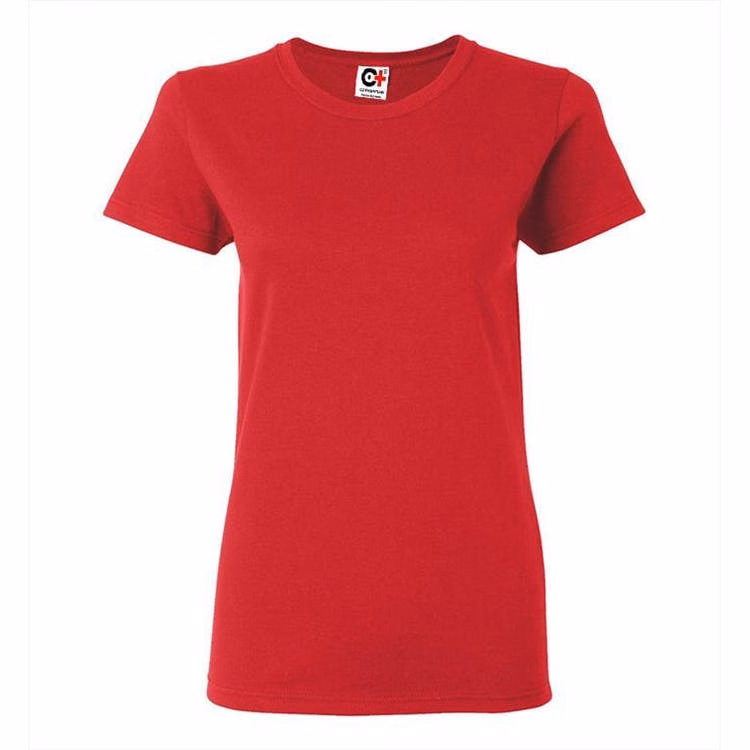 Cotton Plus Women's Spandex T-Shirt Red Large