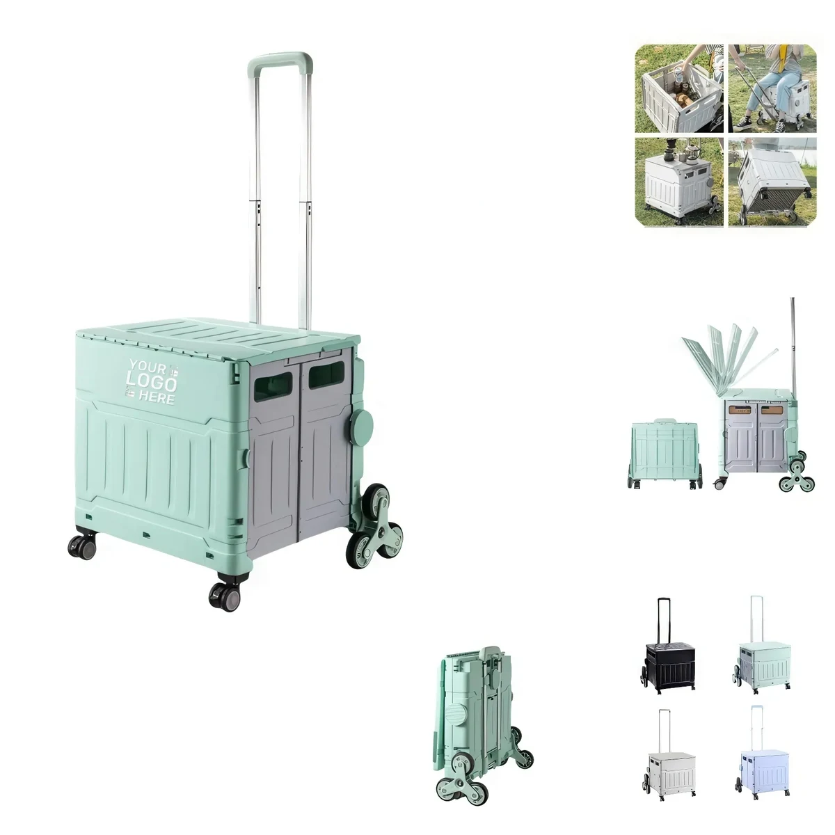 Outdoor Camping Foldable Picnic Rolling Cart 1