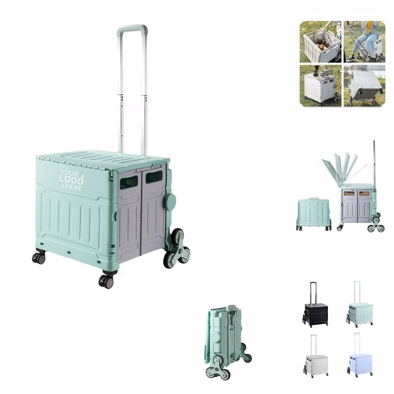 Outdoor Camping Foldable Picnic Rolling Cart