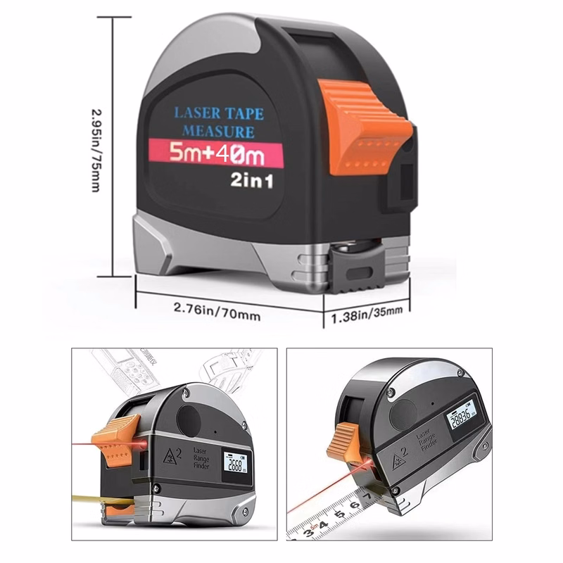 Laser Tape Measure 2-in-1