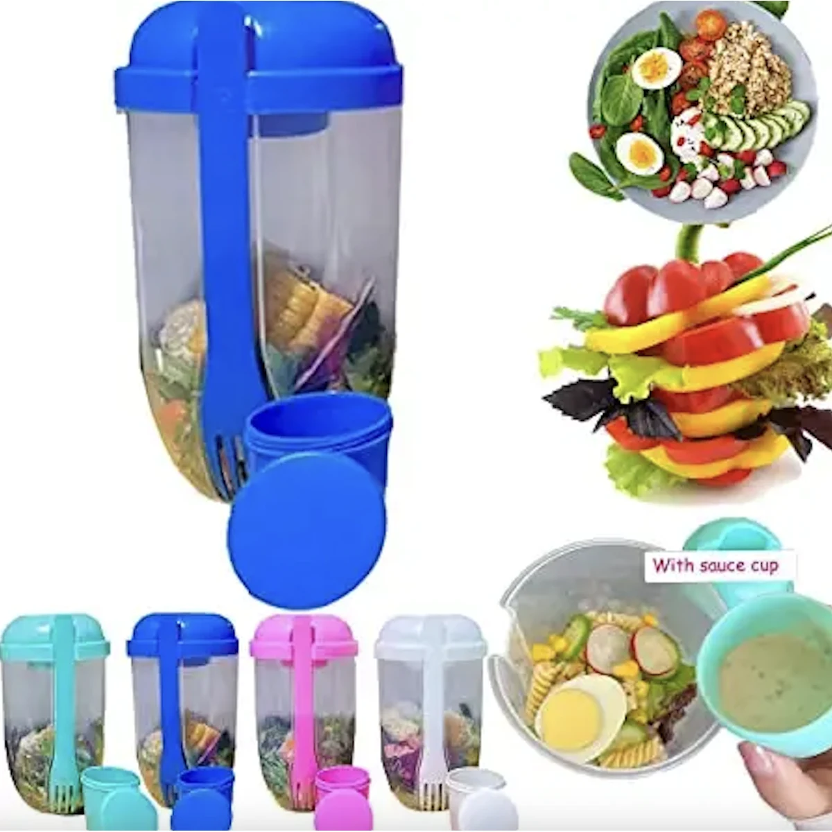 Salad Meal Shaker Cup with Fork 1
