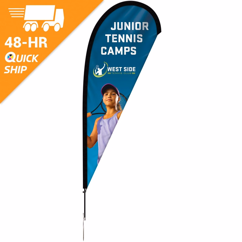 48 - Hour 8' Single Reverse Teardrop Banner with Hardware Set