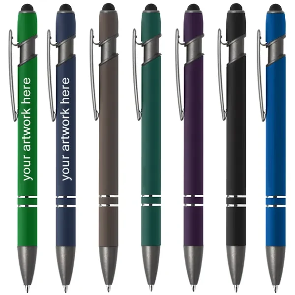 Engraved Alpha Stylus Pen with Gunmetal Trim 1
