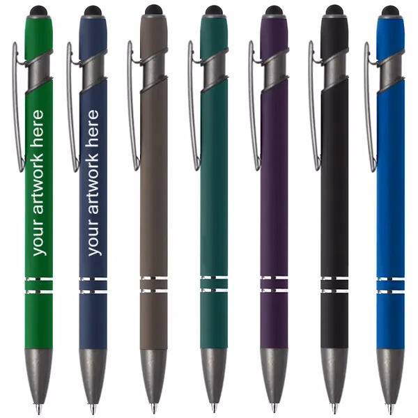 Engraved Alpha Stylus Pen with Gunmetal Trim