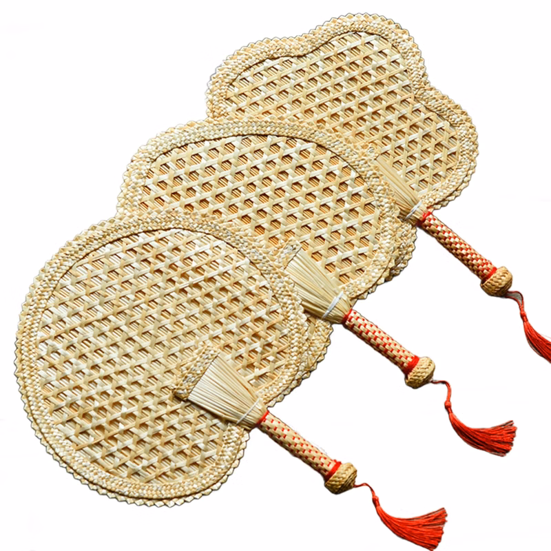 Handmade straw fan