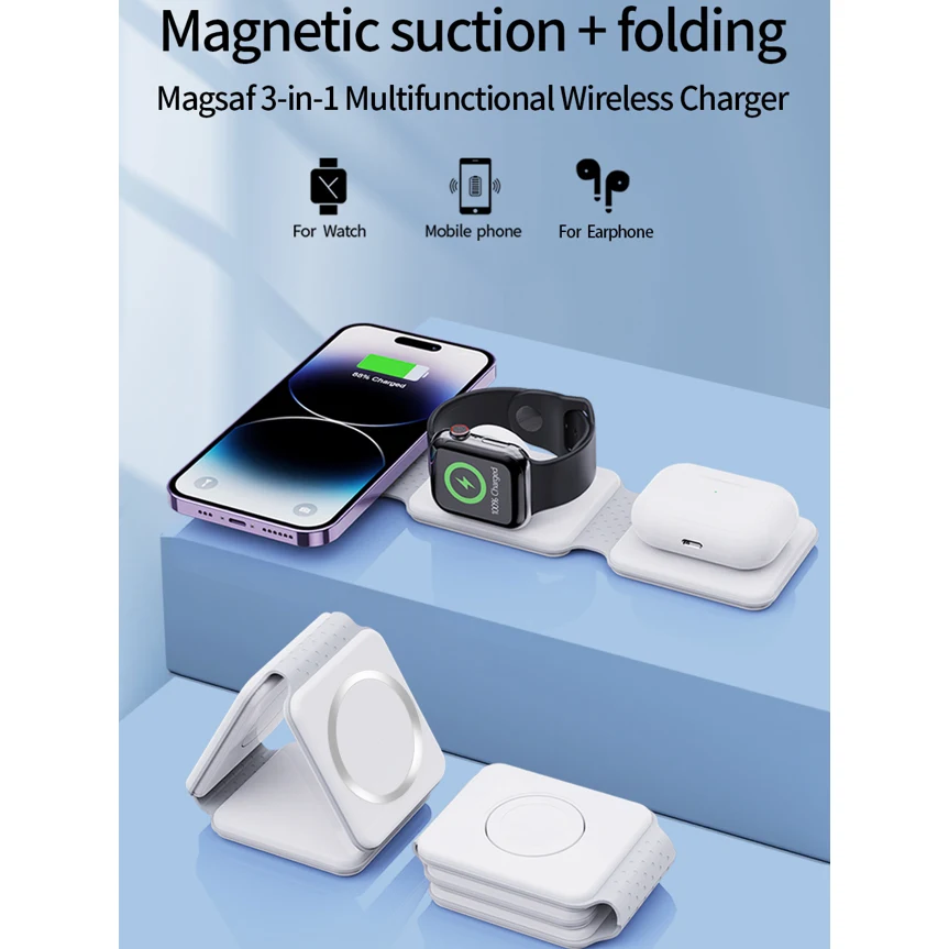 3 in 1 Foldable Magnetic Wireless Charger Dock 1