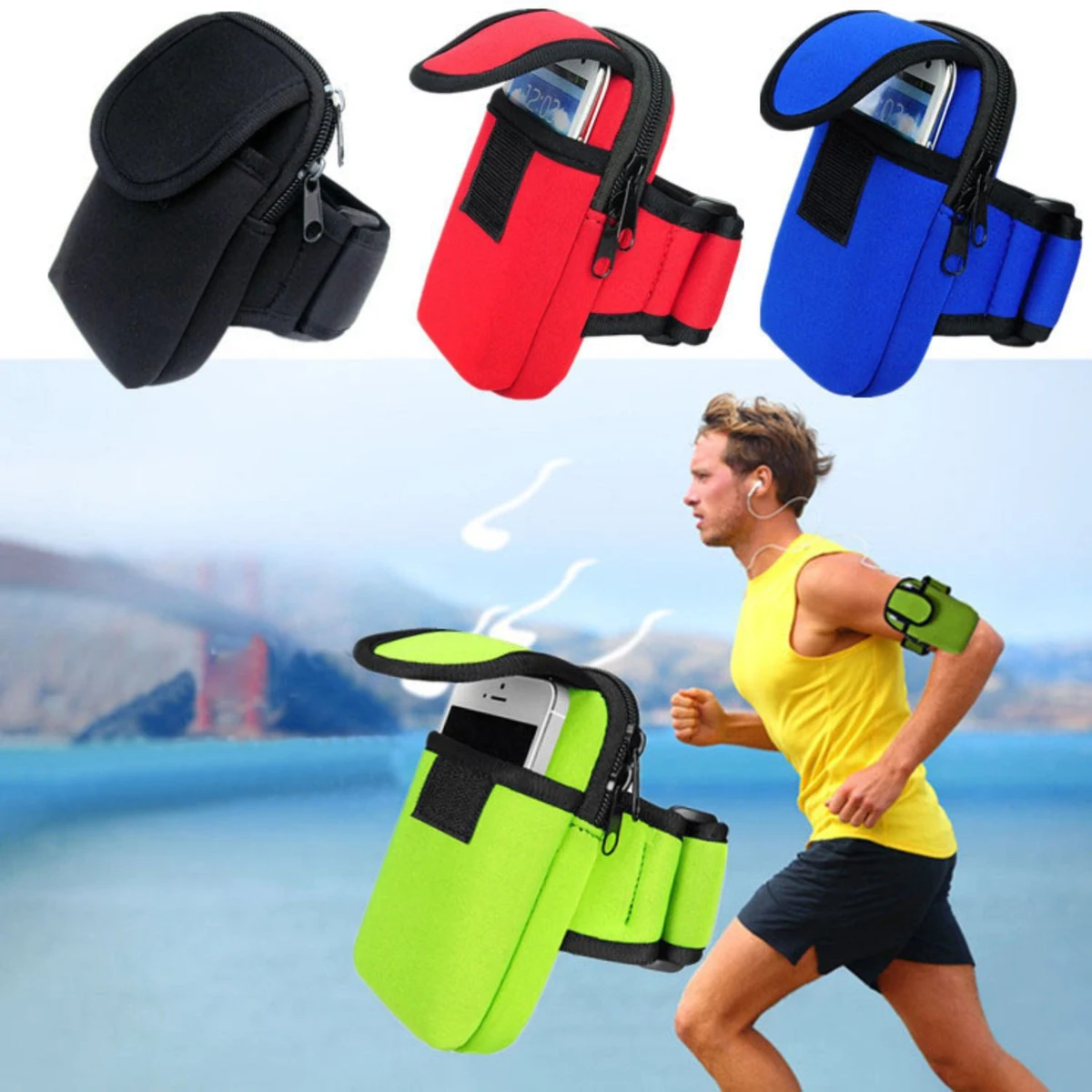 Sports Armband w/ Custom Imprint Neoprene Running Armband 1