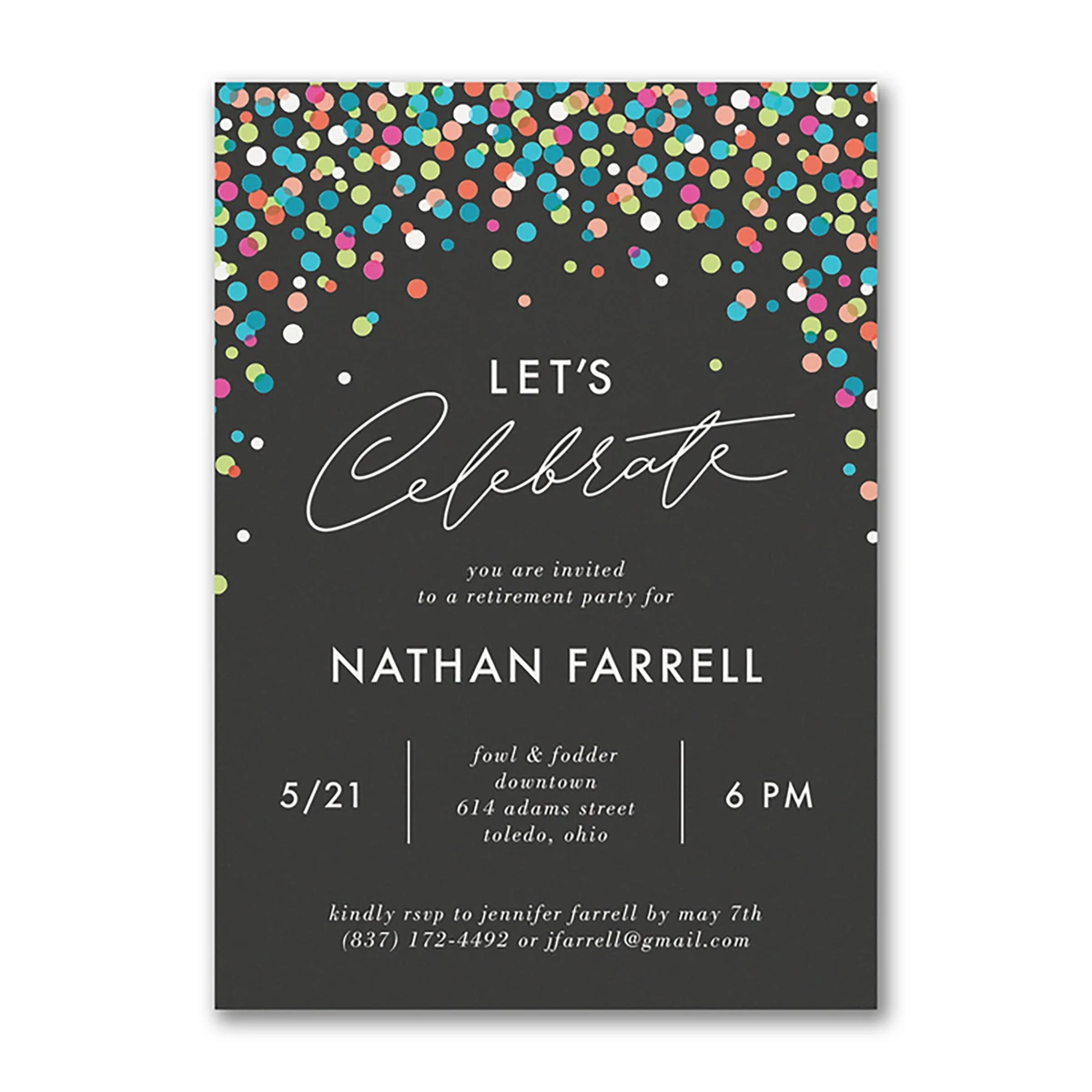 Splashy Confetti Invitation 1