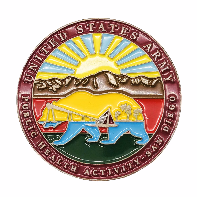 1.75" Brass 4 Colors 2 Sided Challenge Coins
