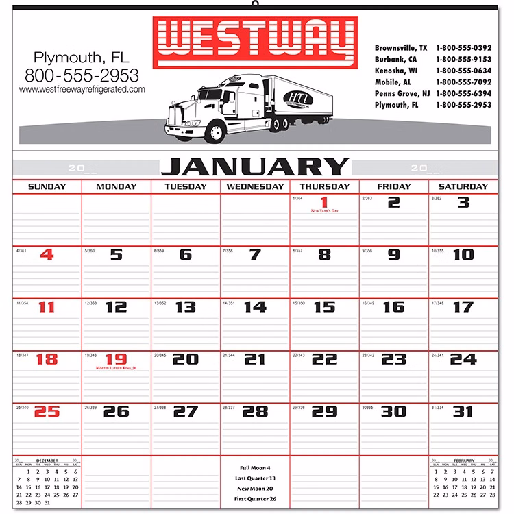 Style 98 Half-Apron Calendar