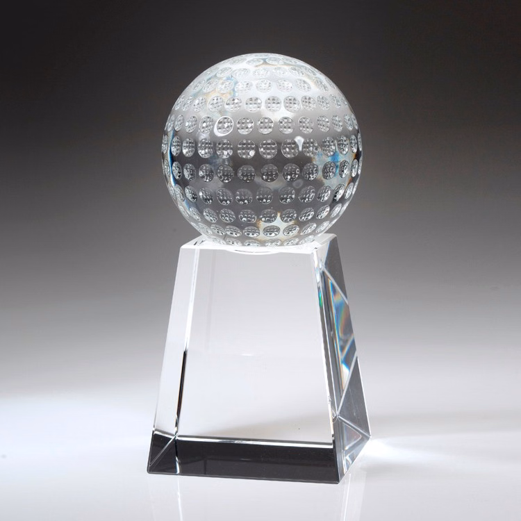 5" Crystal Award-Golf Ball w/ Tall Base_D456CA