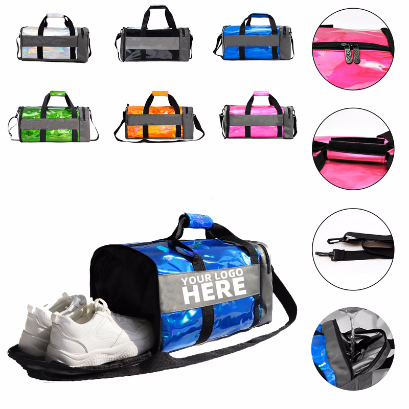 Laser PU Leather Duffel Gym Bag