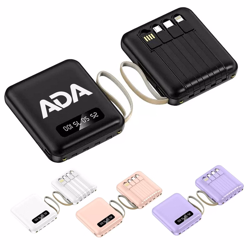20000mAh Mini Portable Power Bank w/ 4 Cables