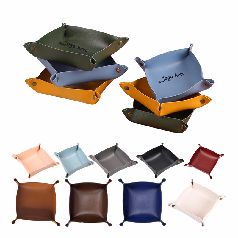 Leather Office Desk Storage Tray
