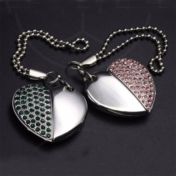Crystal Heart USB Flash Drive