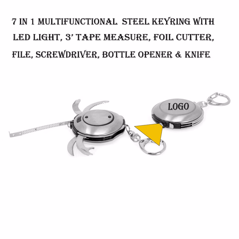 7 in 1 Multifunctional Stainless Steel Keyring