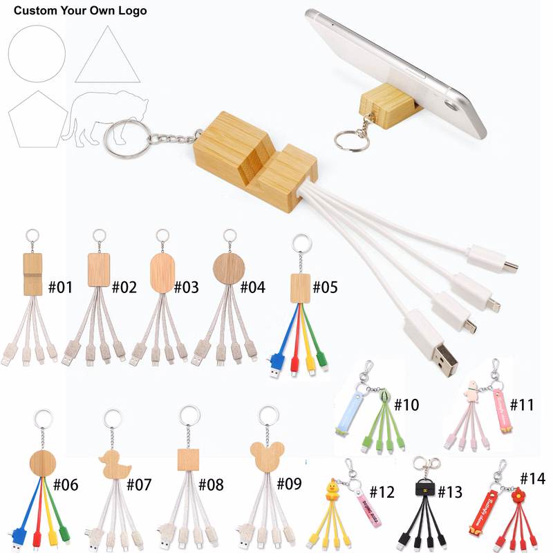 USB Universal Short Phone Keychain Charger Cable