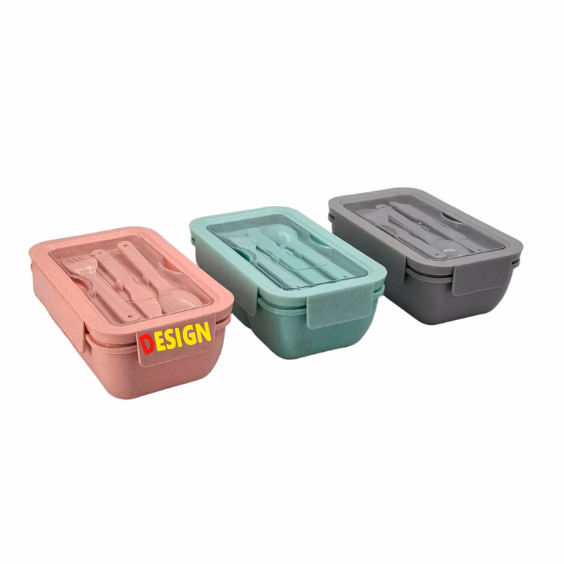 Single-Layer Bamboo Lid Lunch Box with Cutlery Set