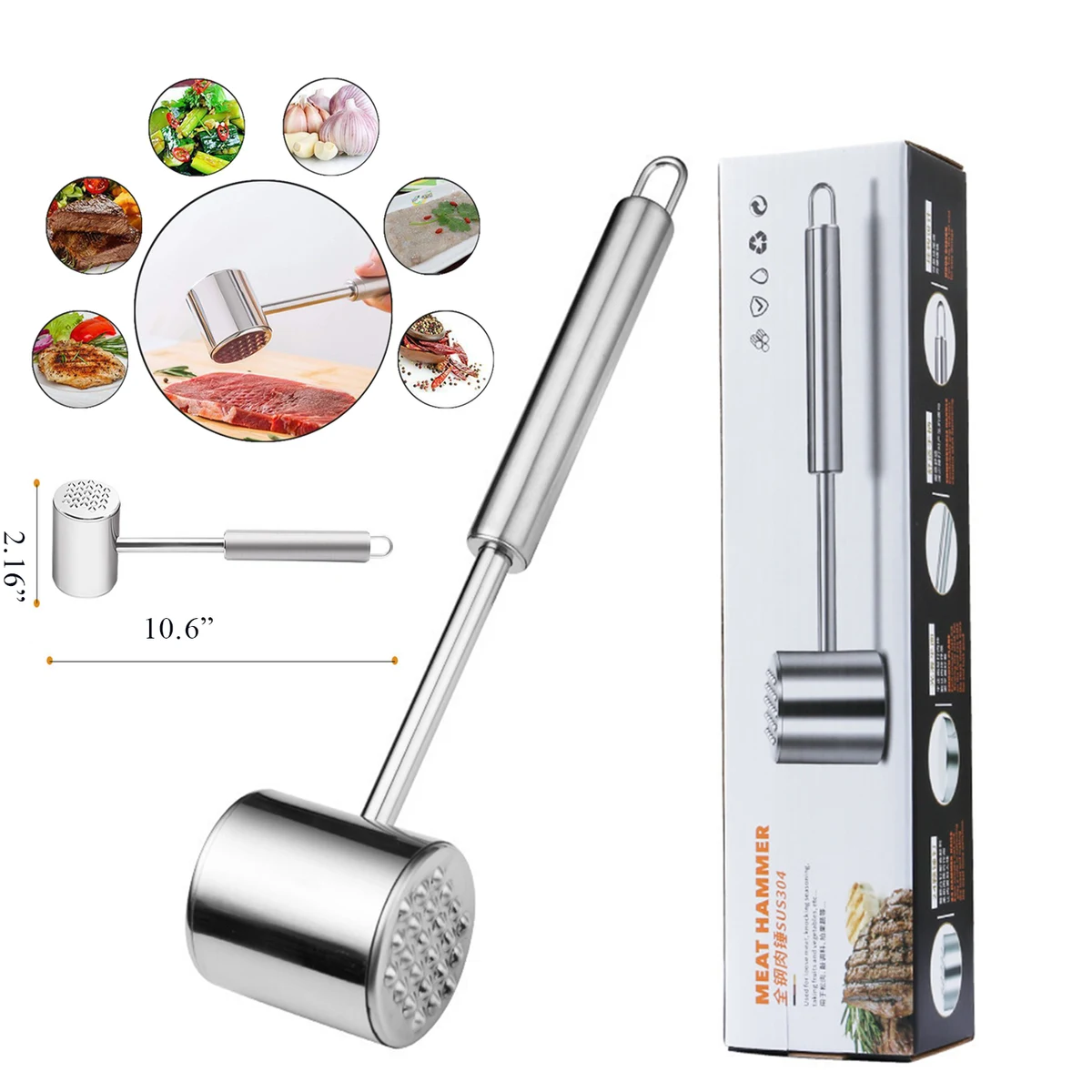 Stainless Steel Kitchen Tool Meat Hammer 1
