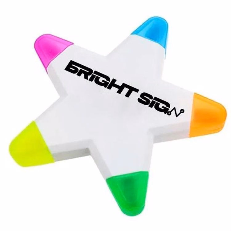 Star-Shaped 5-Color Fluorescent Highlighter