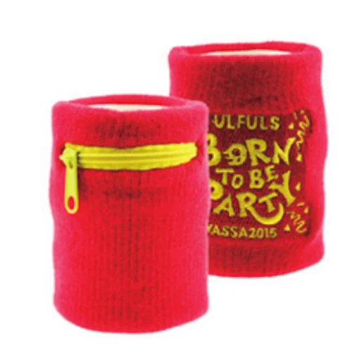 Sports Wristband w/ Zipped Pocket and Custom Embroidery 1