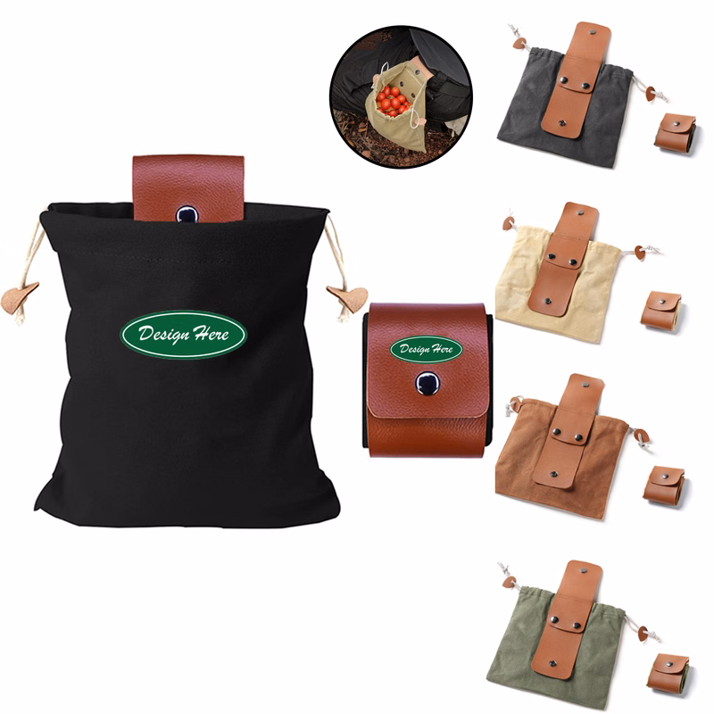 PU Outdoor Foldable Foraging Bag for Mushroom Storage