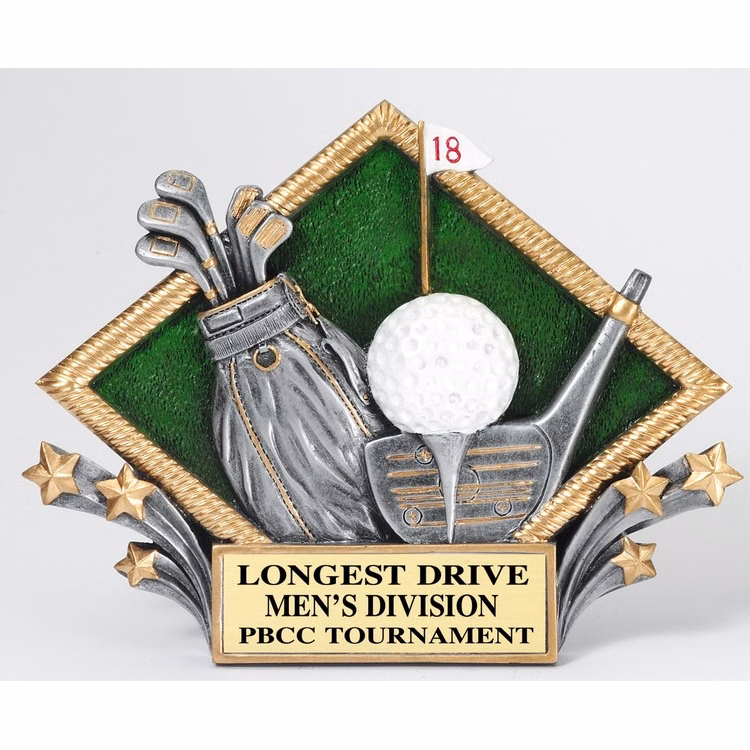 Golf Diamond Shape Plate Awards