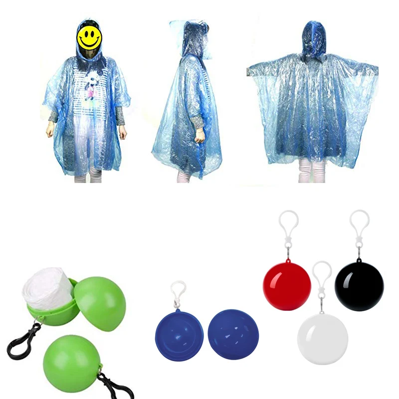 Disposable Emergency Rain Poncho Ball Key Chain 1