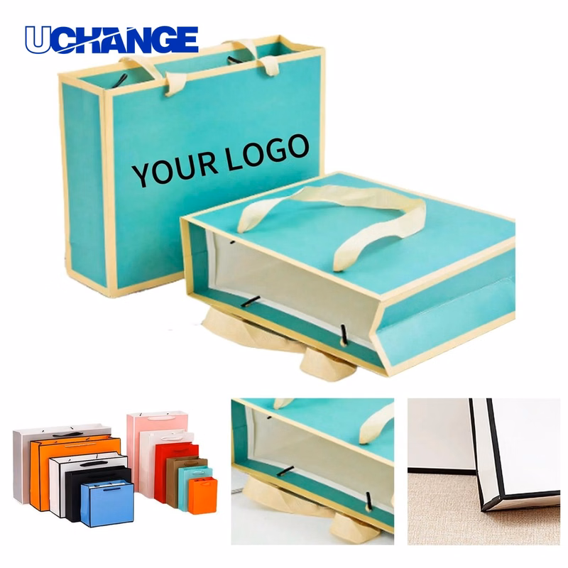 White Cardboard Gift Bag Carrier Durable