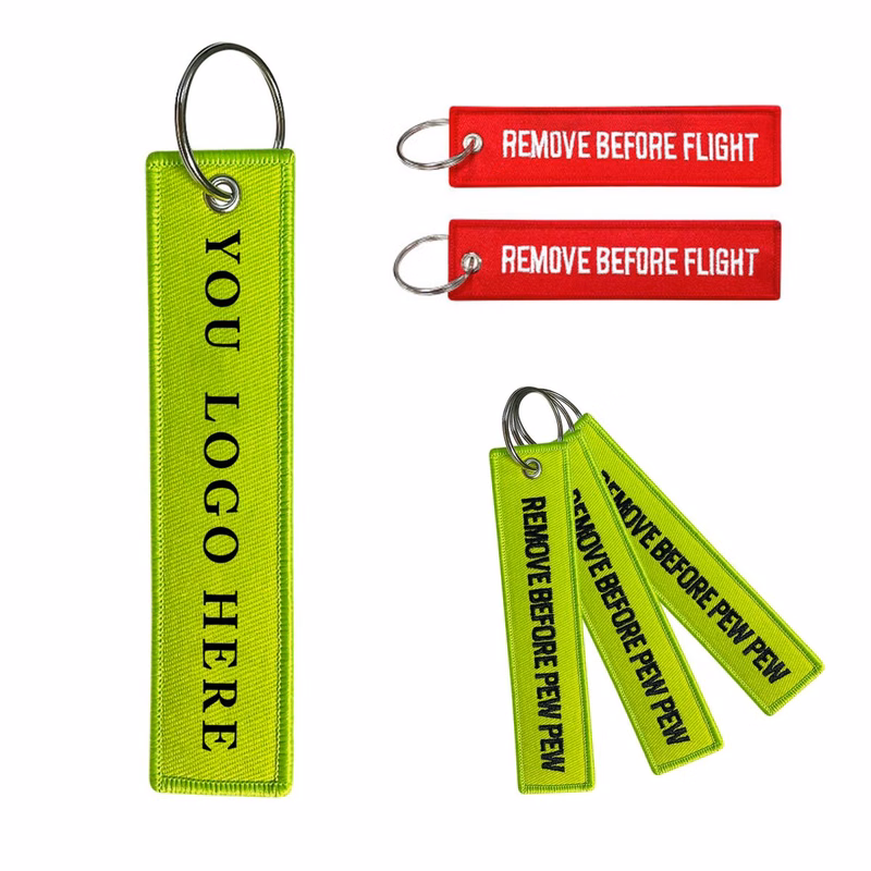 Custom Embroidered Polyester Keychain Tag Label