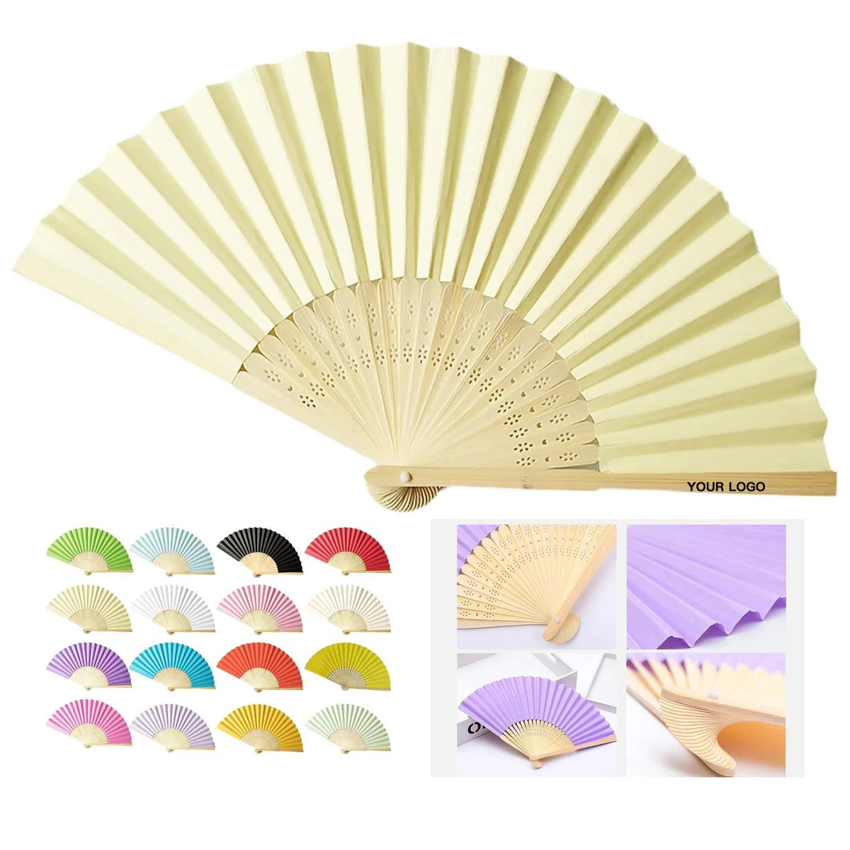 Custom Bamboo Paper Folding Fan for Events 1