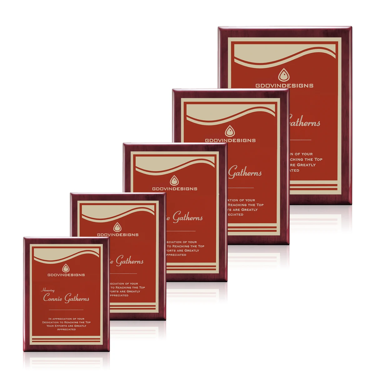 Oakleigh/Marietta Plaque - Rosewood/Red 1