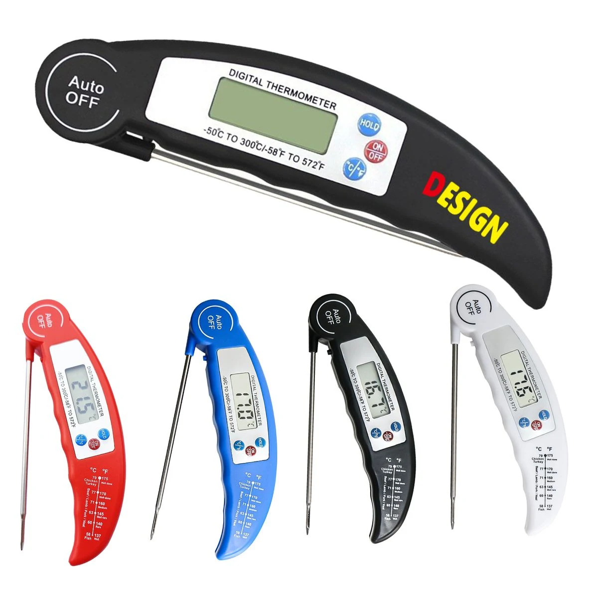 High-Temp Probe BBQ Foldable Digital Thermometer 1