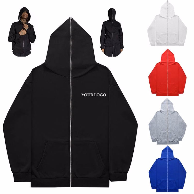Unisex Hoodie Y2K Full Zip Up Sweatshirt